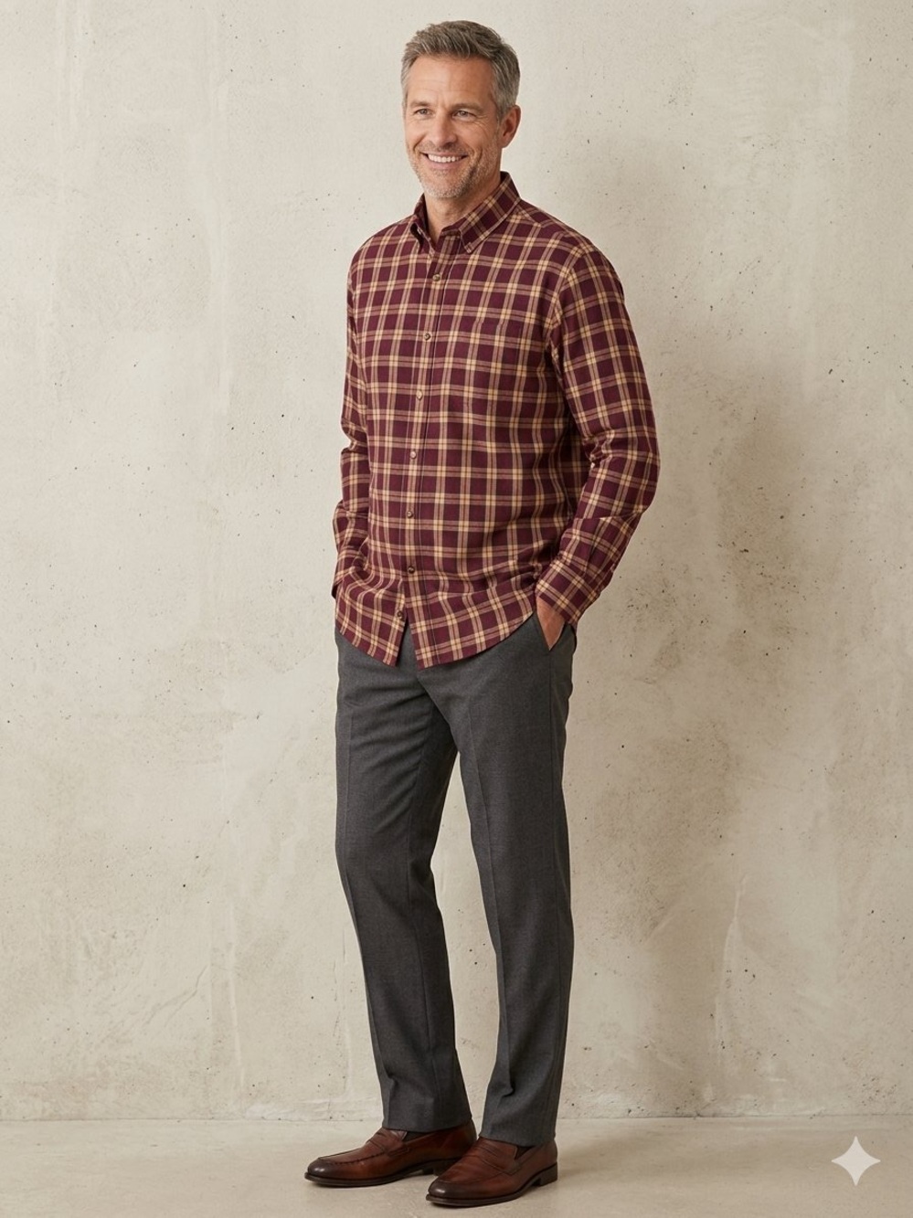 Saddlebred Men's Plaid Shirt Long Sleeve XXL Casual Business Casual
